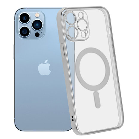 ShieldCase ShieldCase Coque iPhone 13 Pro Max revêtement métallique Magsafe transparent (argent) ShieldCase ShieldCase Coque iPhone 13 Pro Max revêtement métallique Magsafe transparent (argent)