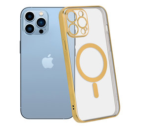 ShieldCase Coque iPhone 13 Pro Max revêtement métallique Magsafe transparent (or)