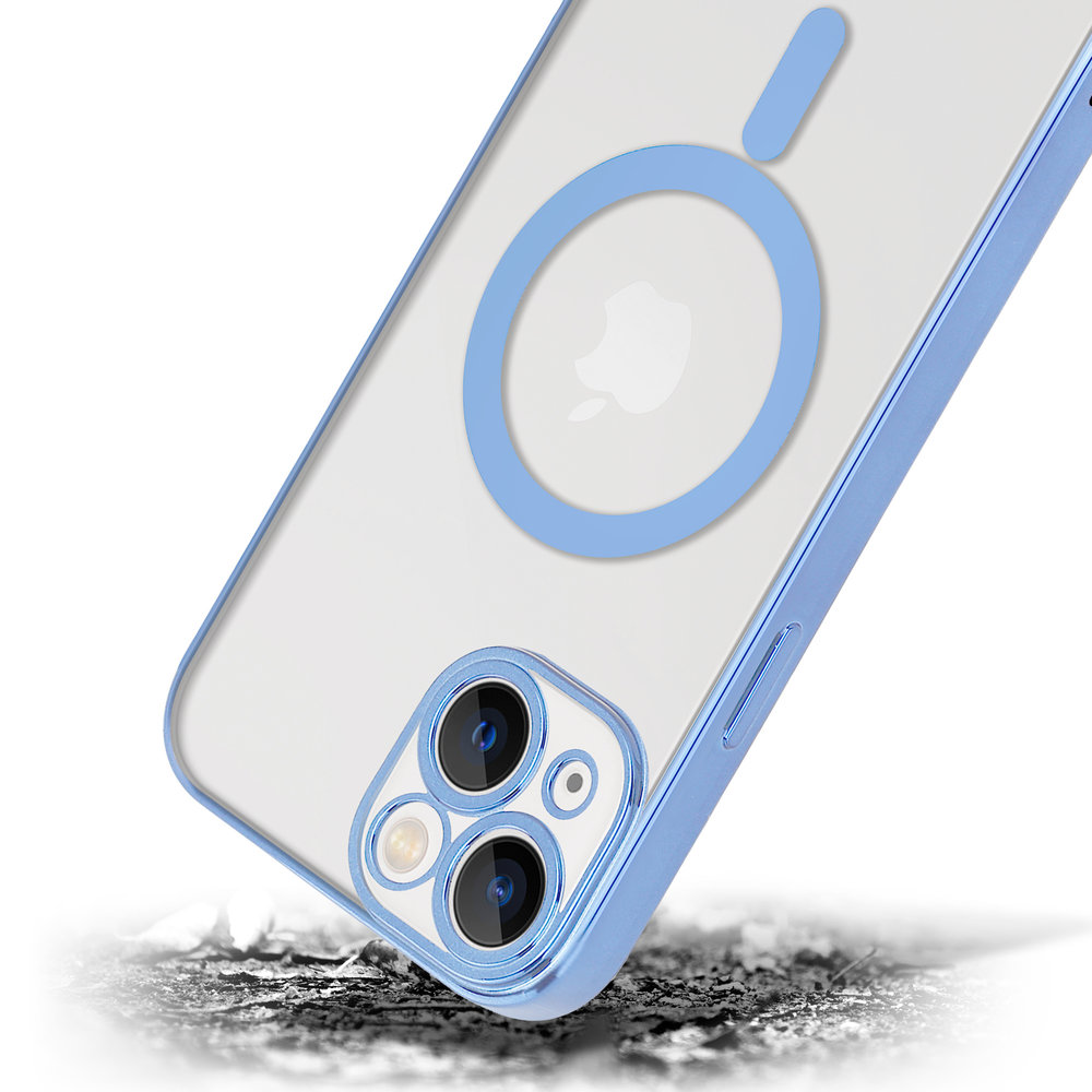 ShieldCase ShieldCase Coque iPhone 14 transparente revêtement métallique Magsafe (bleu) ShieldCase ShieldCase Coque iPhone 14 transparente revêtement métallique Magsafe (bleu)