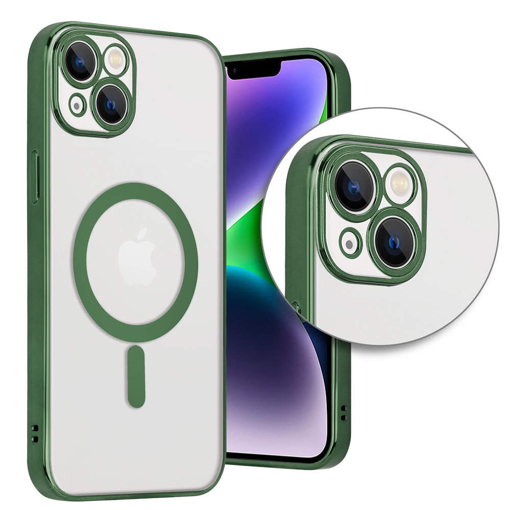 ShieldCase ShieldCase Coque iPhone 14 Plus revêtement métallique Magsafe transparent (vert foncé) ShieldCase ShieldCase Coque iPhone 14 Plus revêtement métallique Magsafe transparent (vert foncé)
