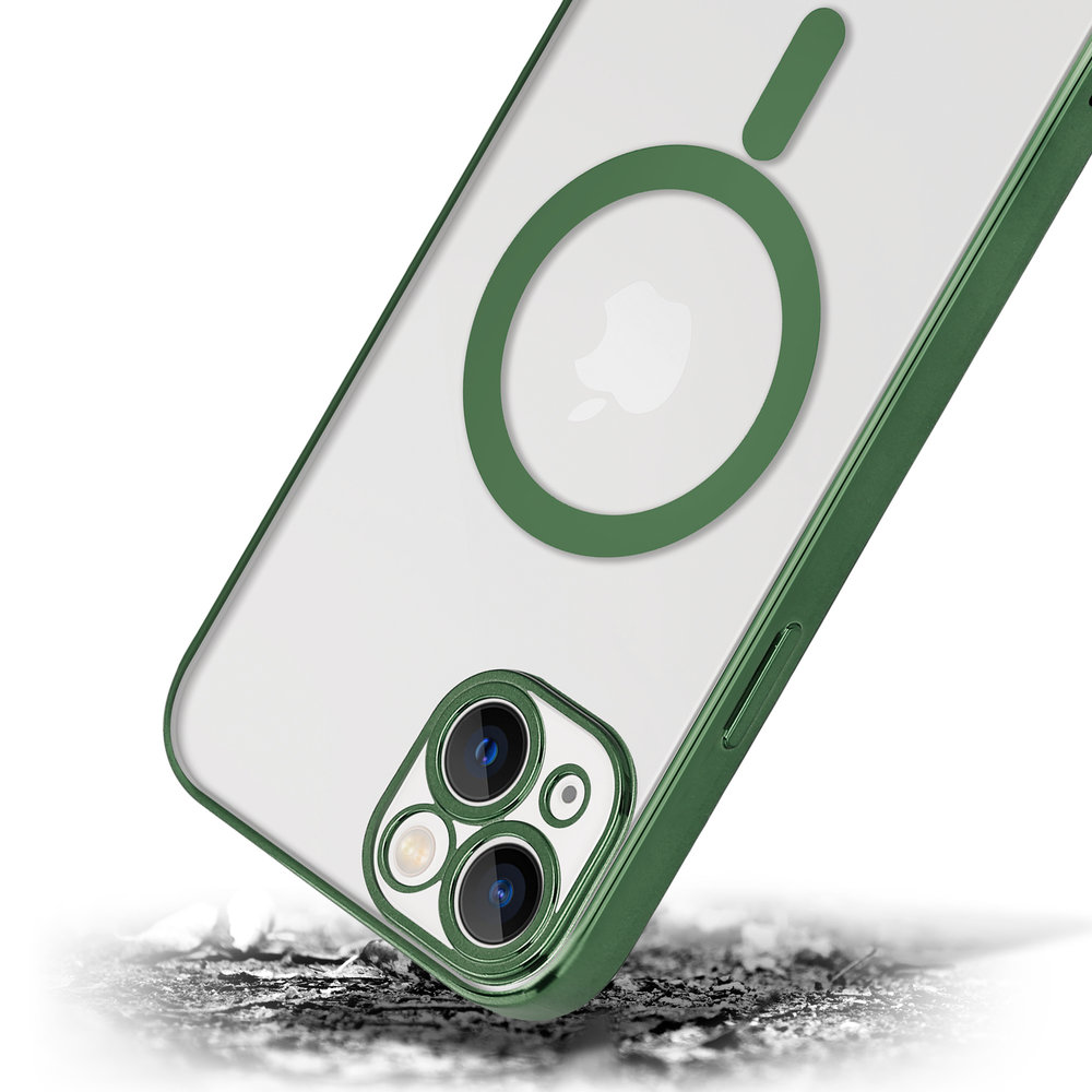 ShieldCase ShieldCase Coque iPhone 14 Plus revêtement métallique Magsafe transparent (vert foncé) ShieldCase ShieldCase Coque iPhone 14 Plus revêtement métallique Magsafe transparent (vert foncé)