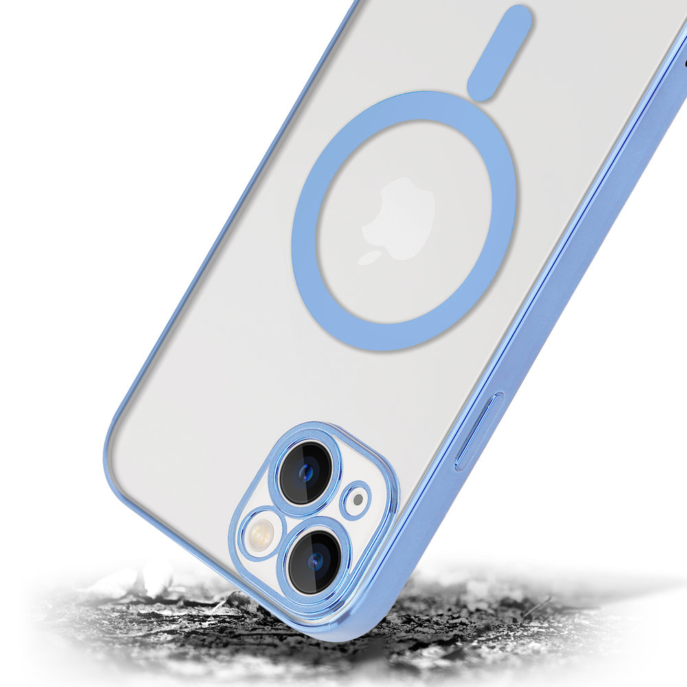 ShieldCase ShieldCase Coque iPhone 14 Plus revêtement métallique Magsafe transparent (bleu) ShieldCase ShieldCase Coque iPhone 14 Plus revêtement métallique Magsafe transparent (bleu)