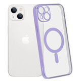 ShieldCase Coque iPhone 14 Plus revêtement métallique Magsafe transparent (violet)