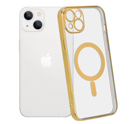 ShieldCase Coque iPhone 14 Plus revêtement métallique Magsafe transparent (or)