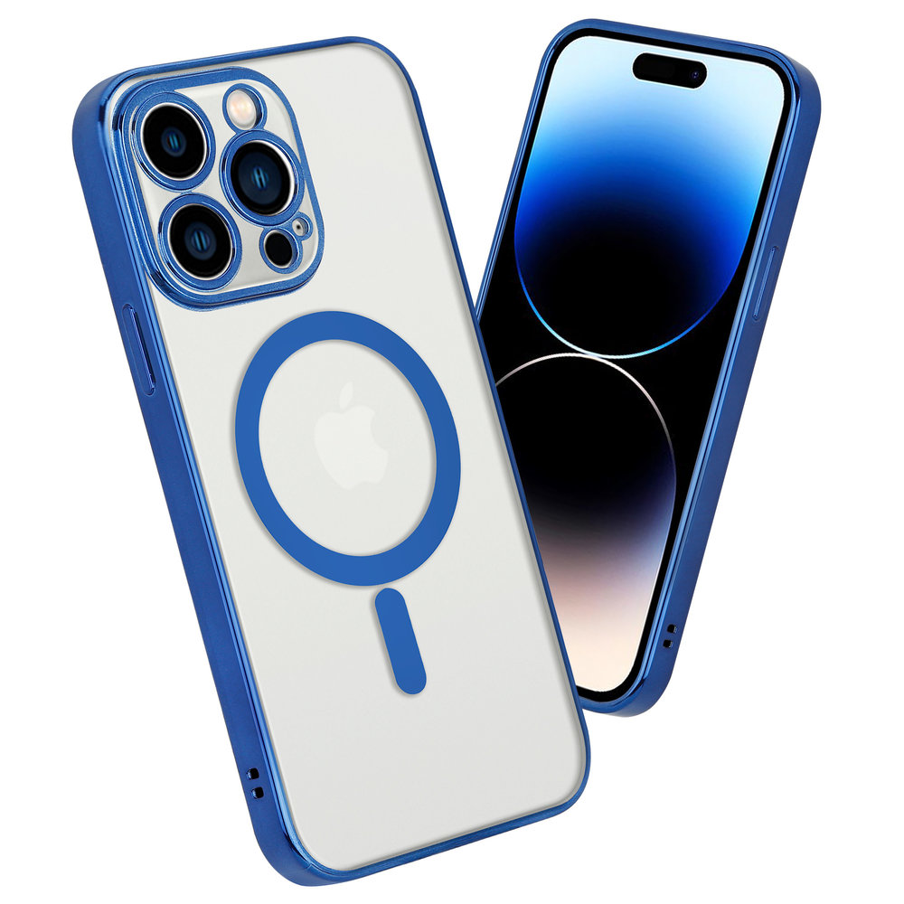 ShieldCase ShieldCase Coque iPhone 14 Pro revêtement métallique Magsafe transparent (bleu)