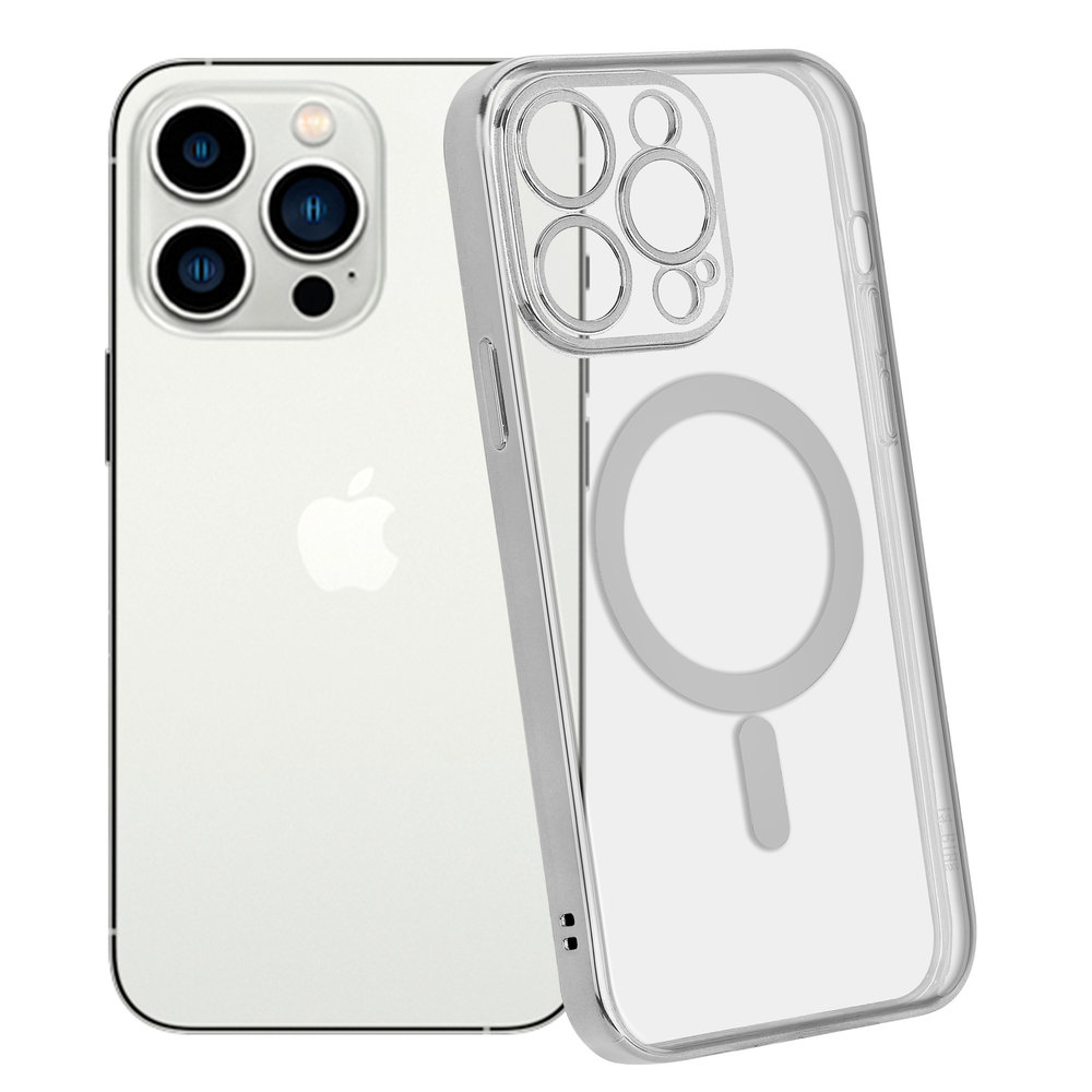 ShieldCase ShieldCase Coque iPhone 14 Pro revêtement métallique Magsafe transparent (argent) ShieldCase ShieldCase Coque iPhone 14 Pro revêtement métallique Magsafe transparent (argent)