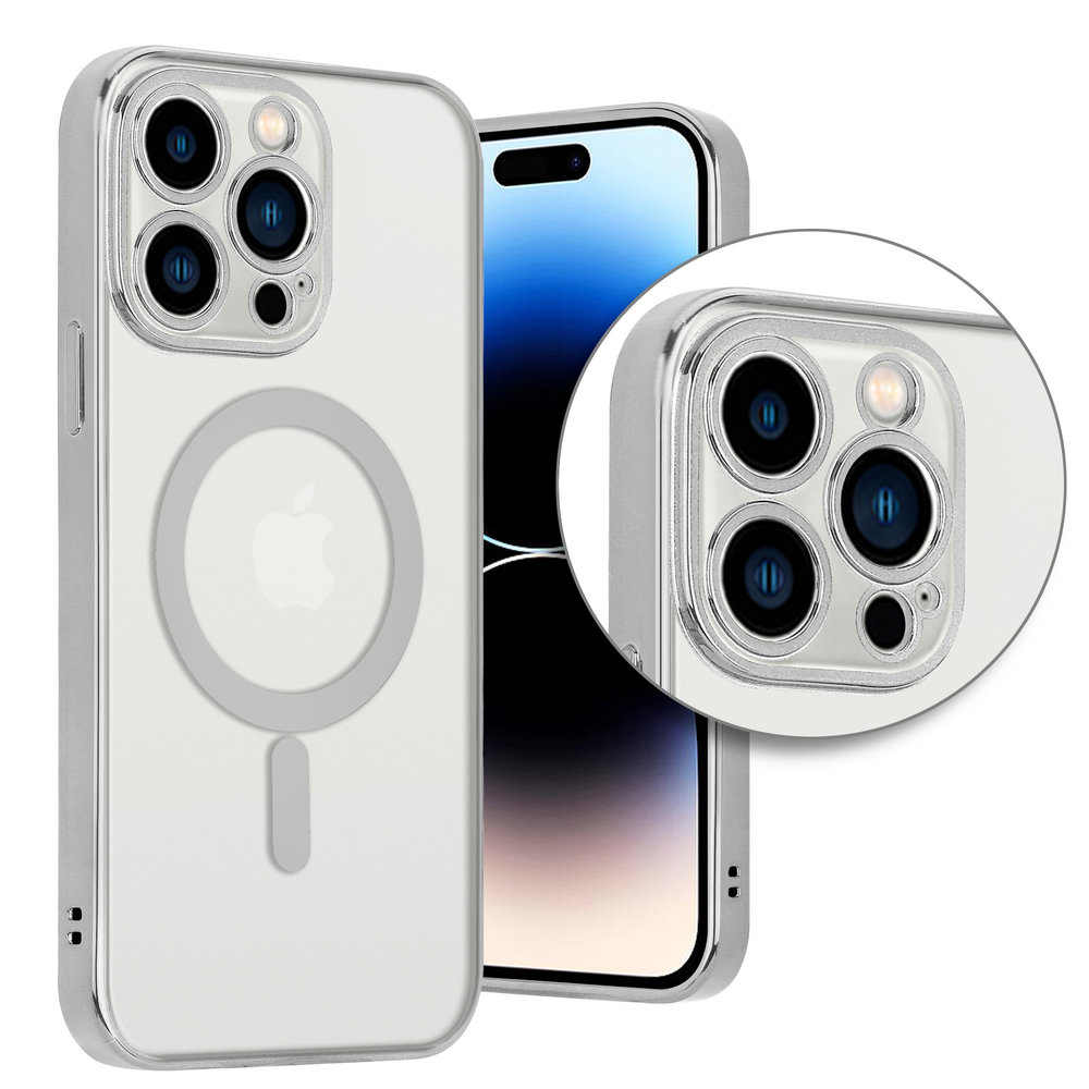 ShieldCase ShieldCase Coque iPhone 14 Pro revêtement métallique Magsafe transparent (argent) ShieldCase ShieldCase Coque iPhone 14 Pro revêtement métallique Magsafe transparent (argent)