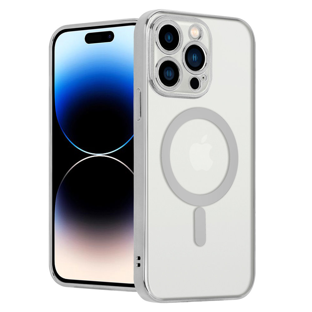 ShieldCase ShieldCase Coque iPhone 14 Pro revêtement métallique Magsafe transparent (argent) ShieldCase ShieldCase Coque iPhone 14 Pro revêtement métallique Magsafe transparent (argent)