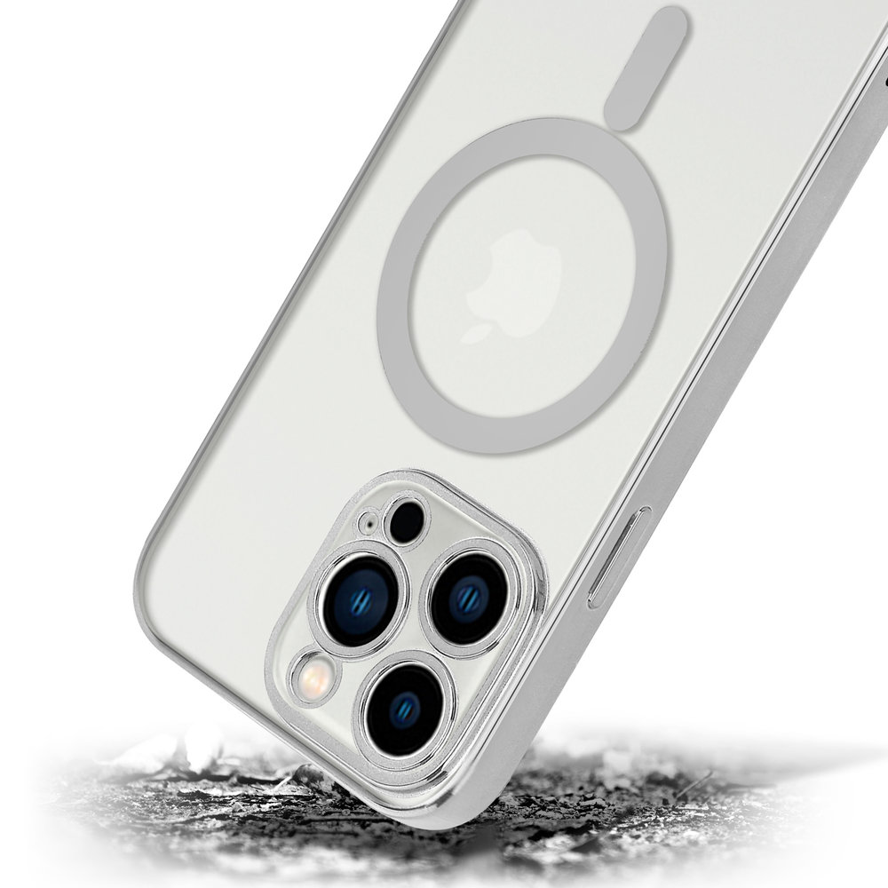ShieldCase ShieldCase Coque iPhone 14 Pro revêtement métallique Magsafe transparent (argent) ShieldCase ShieldCase Coque iPhone 14 Pro revêtement métallique Magsafe transparent (argent)