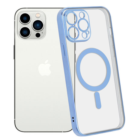 ShieldCase ShieldCase Coque iPhone 14 Pro Max revêtement métallique Magsafe transparent (bleu)