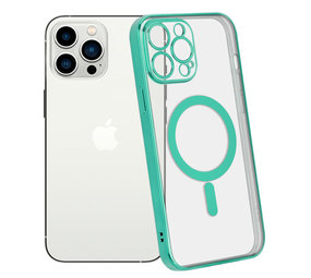 ShieldCase Coque iPhone 14 Pro Max revêtement métallique Magsafe transparent (vert)