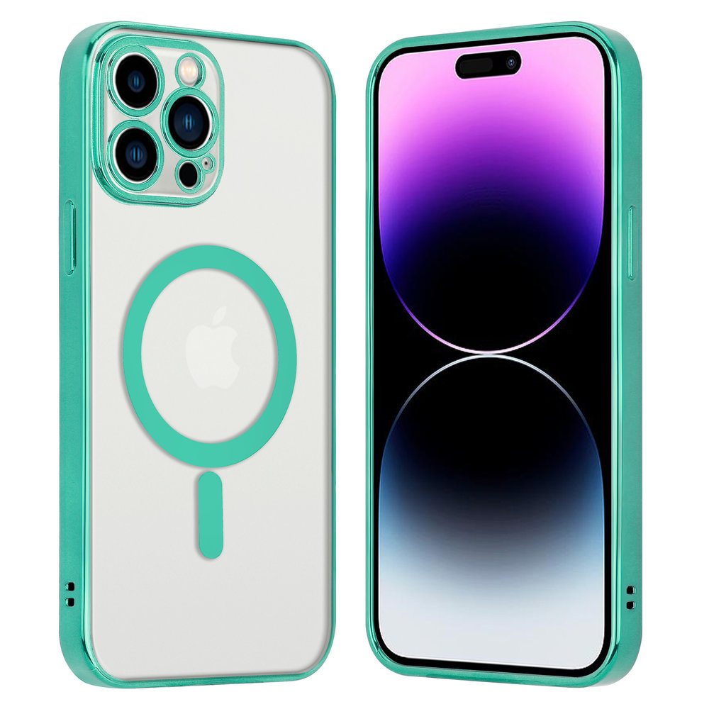 ShieldCase ShieldCase Coque iPhone 14 Pro Max revêtement métallique Magsafe transparent (vert) ShieldCase ShieldCase Coque iPhone 14 Pro Max revêtement métallique Magsafe transparent (vert)