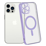 ShieldCase Coque iPhone 14 Pro Max revêtement métallique Magsafe transparent (violet)