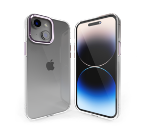 Coverzs Coque rigide iPhone 14 bumper métallique (violet)