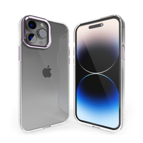 Coverzs Coverzs Coque rigide iPhone 14 Pro bumper métallique (violet)
