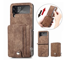 ShieldCase Étui portefeuille détachable Samsung Galaxy Z Flip 4 (Marron)