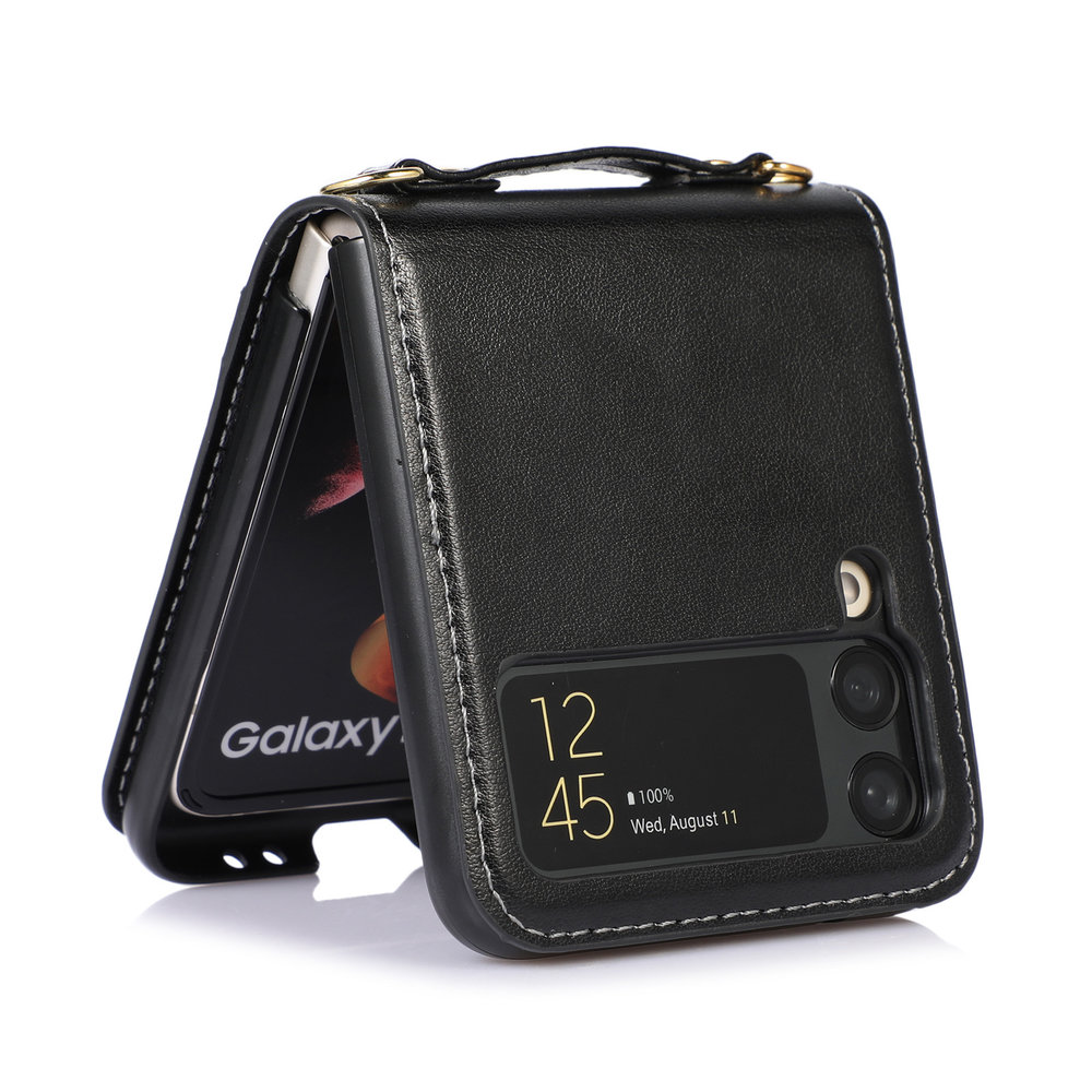 ShieldCase ShieldCase Coque étui portefeuille Samsung Galaxy Z Flip 4 cordon cuir (noir) ShieldCase ShieldCase Coque étui portefeuille Samsung Galaxy Z Flip 4 cordon cuir (noir)