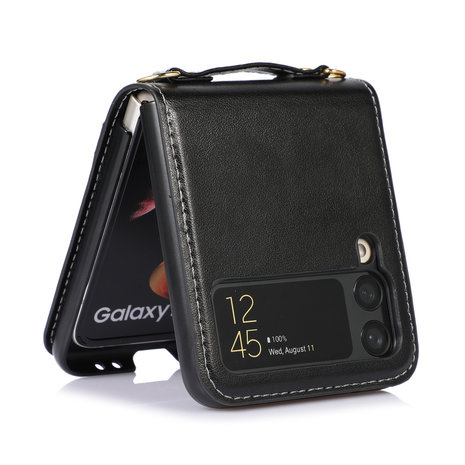 ShieldCase ShieldCase Coque étui portefeuille Samsung Galaxy Z Flip 4 cordon cuir (noir) ShieldCase ShieldCase Coque étui portefeuille Samsung Galaxy Z Flip 4 cordon cuir (noir)