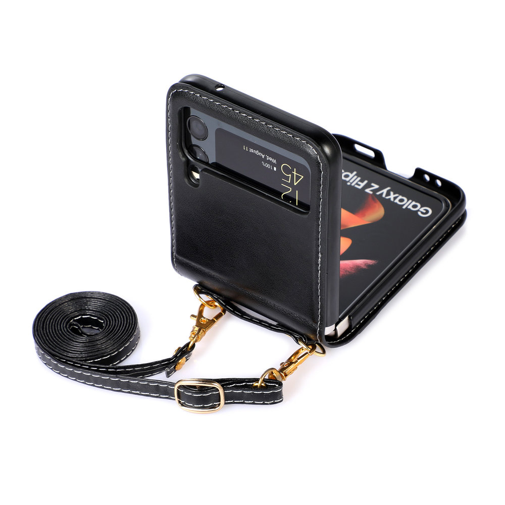 ShieldCase ShieldCase Coque étui portefeuille Samsung Galaxy Z Flip 4 cordon cuir (noir) ShieldCase ShieldCase Coque étui portefeuille Samsung Galaxy Z Flip 4 cordon cuir (noir)