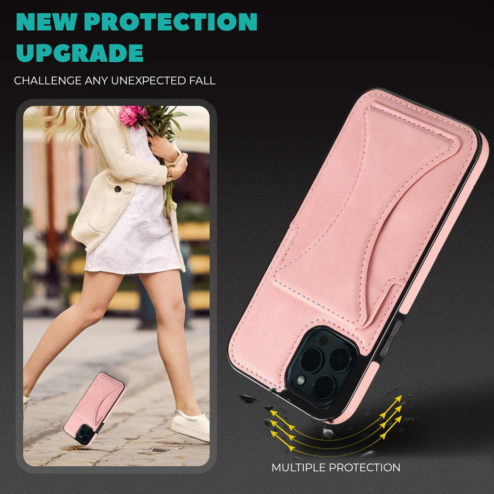 ShieldCase ShieldCase Étui cuir iPhone 13 Pro Max support porte-cartes (rose) ShieldCase ShieldCase Étui cuir iPhone 13 Pro Max support porte-cartes (rose)