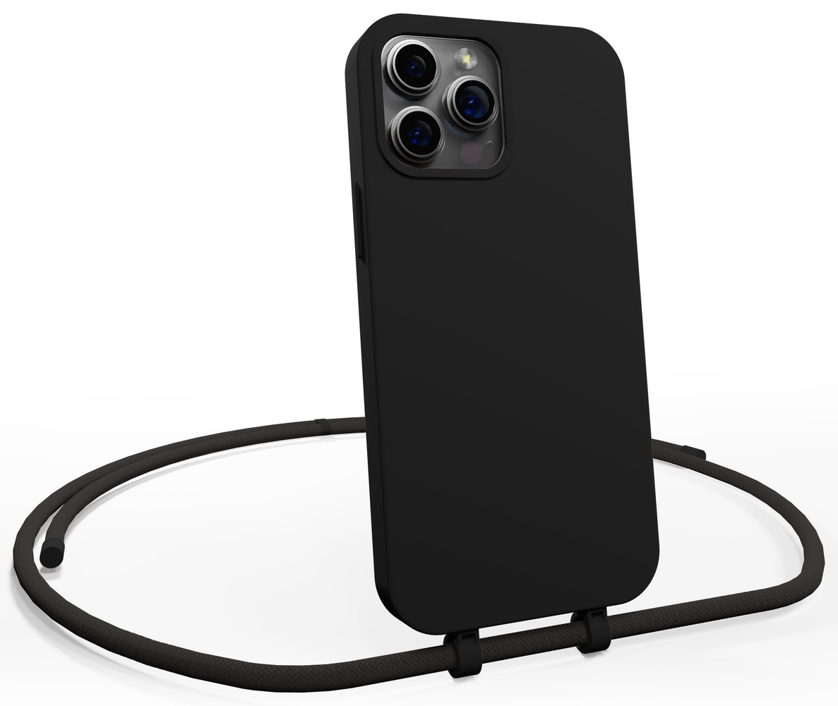Coverzs Coverzs Coque en silicone avec Cordon iPhone 14 Pro (noir)