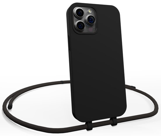 Coverzs Coverzs Coque en silicone avec Cordon iPhone 14 Pro (noir)