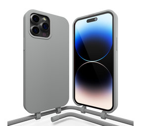 Coverzs Coque en silicone avec cordon iPhone 14 Pro (gris) Coverzs Coque en silicone avec cordon iPhone 14 Pro (gris)