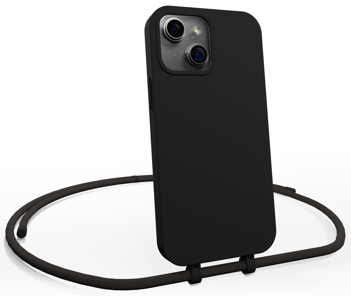 Coverzs Coverzs Coque en silicone avec Cordon iPhone 14 Plus (noir)