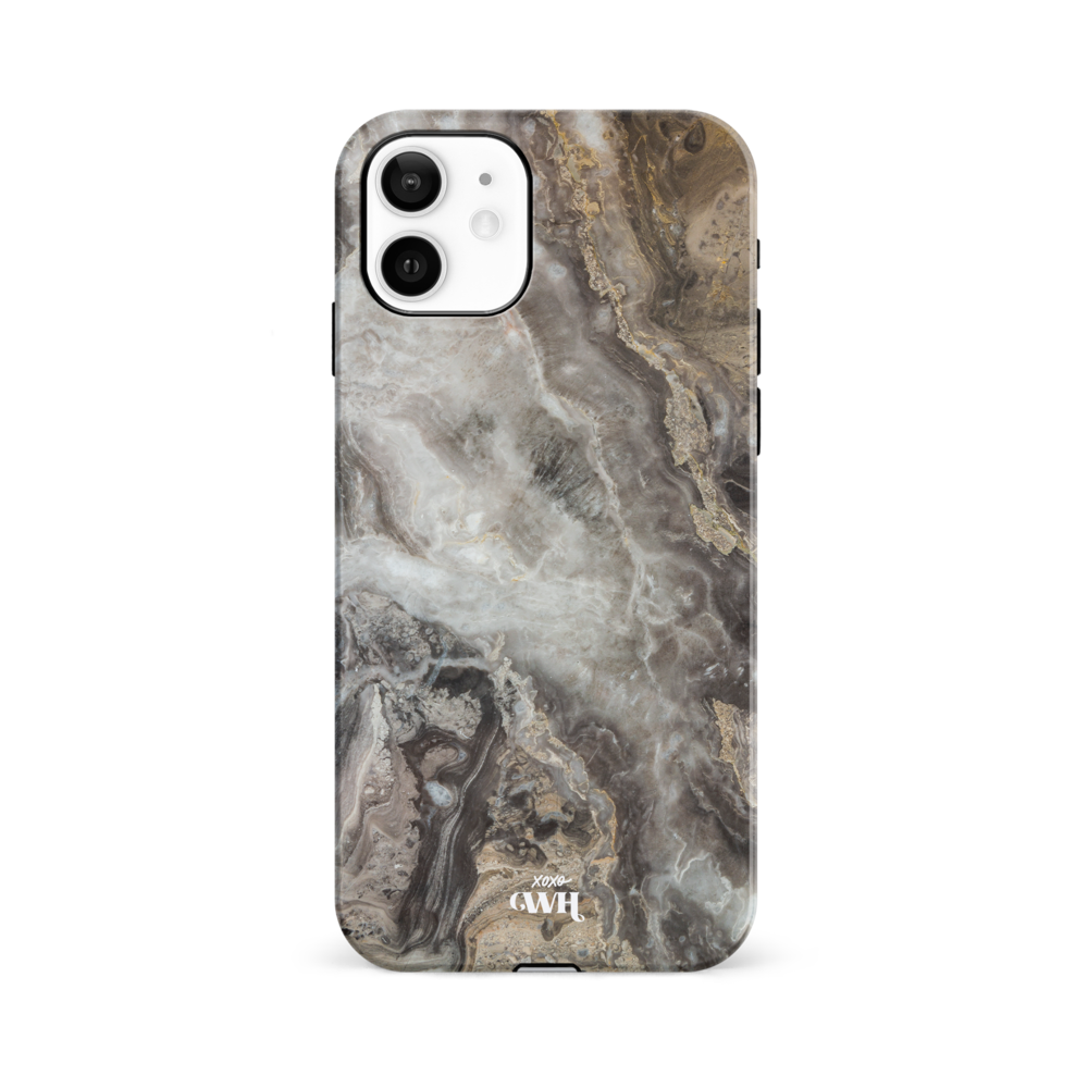 xoxo Wildhearts xoxo Wildhearts Marble Grey River - Coque iPhone 12 xoxo Wildhearts xoxo Wildhearts Marble Grey River - Coque iPhone 12