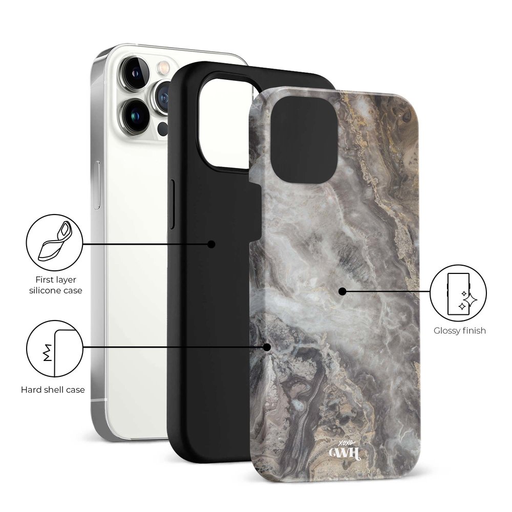 xoxo Wildhearts xoxo Wildhearts Marble Grey River - Coque iPhone 12 Pro Max xoxo Wildhearts xoxo Wildhearts Marble Grey River - Coque iPhone 12 Pro Max