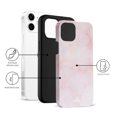 xoxo Wildhearts xoxo Wildhearts Marble Pink - Coque iPhone 12