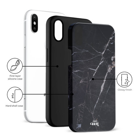 xoxo Wildhearts xoxo Wildhearts Marble Black Mood - Coque iPhone X/XS xoxo Wildhearts xoxo Wildhearts Marble Black Mood - Coque iPhone X/XS