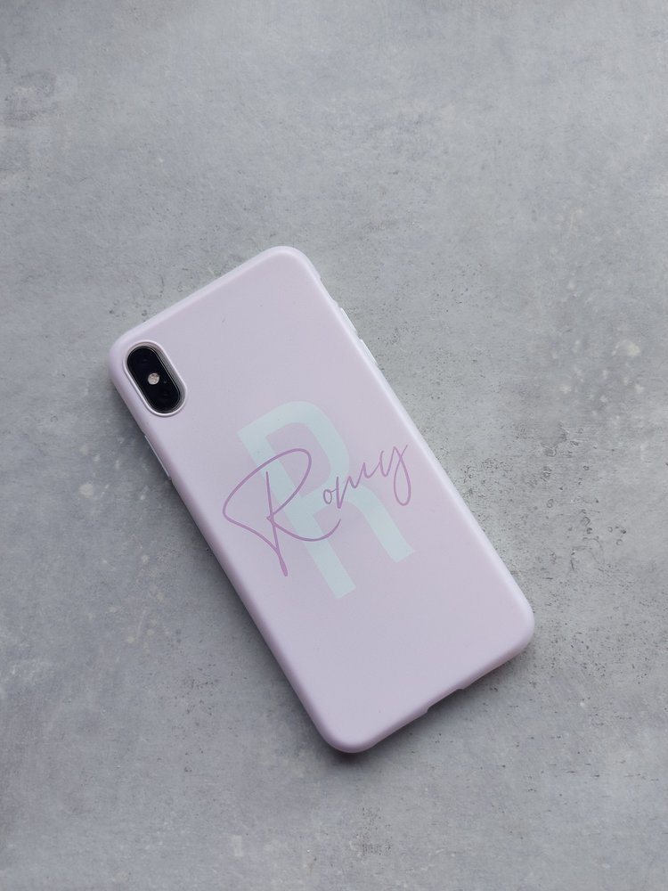 Nom personnalisé coque de téléphone personnalisée clair gel doux fille  autocollant rose design iPhone. Samsung, Pixel, Huawei, Nokia, Xpéria, LG,  OnePlus -  France