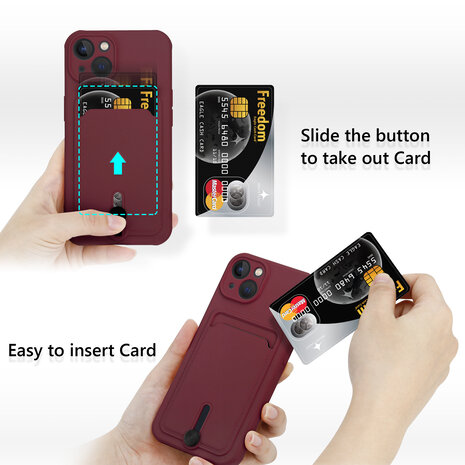 Coverzs Coverzs Coque porte-cartes avec curseur iPhone X/Xs (bordeaux) Coverzs Coverzs Coque porte-cartes avec curseur iPhone X/Xs (bordeaux)