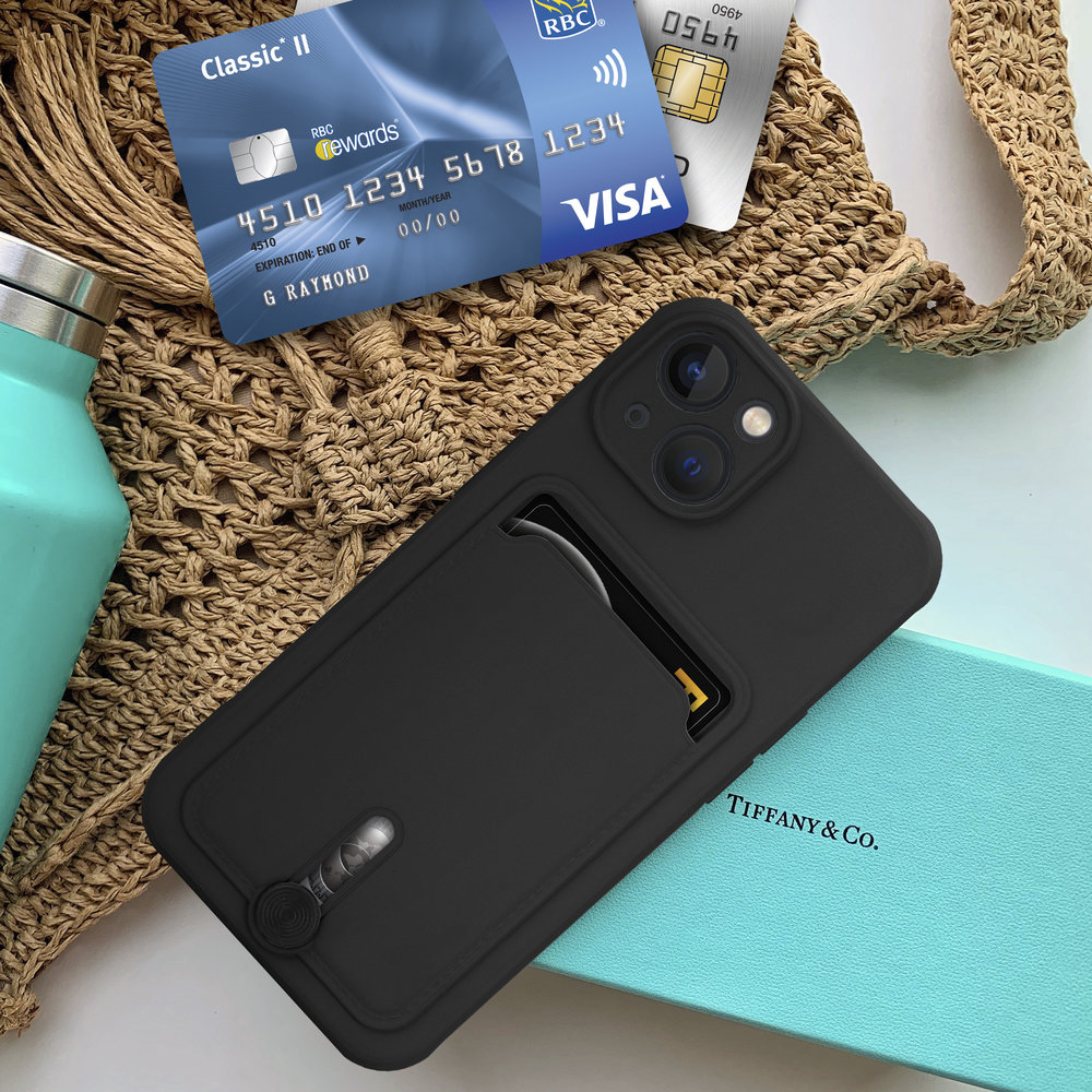 Coverzs Coverzs Coque porte-cartes avec curseur iPhone X/Xs (noir) Coverzs Coverzs Coque porte-cartes avec curseur iPhone X/Xs (noir)