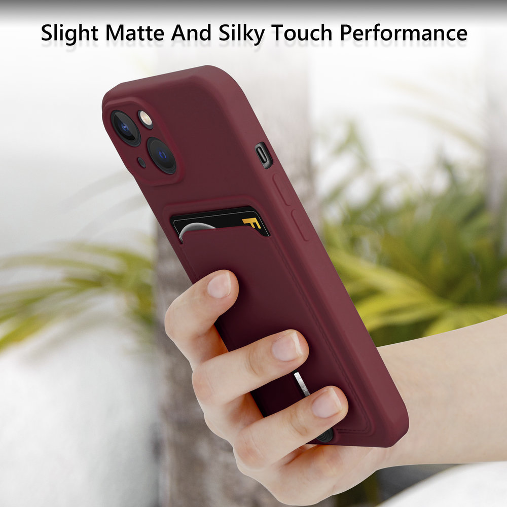 Coverzs Coverzs Coque porte-cartes avec curseus iPhone 13 Pro (bordeaux) Coverzs Coverzs Coque porte-cartes avec curseus iPhone 13 Pro (bordeaux)