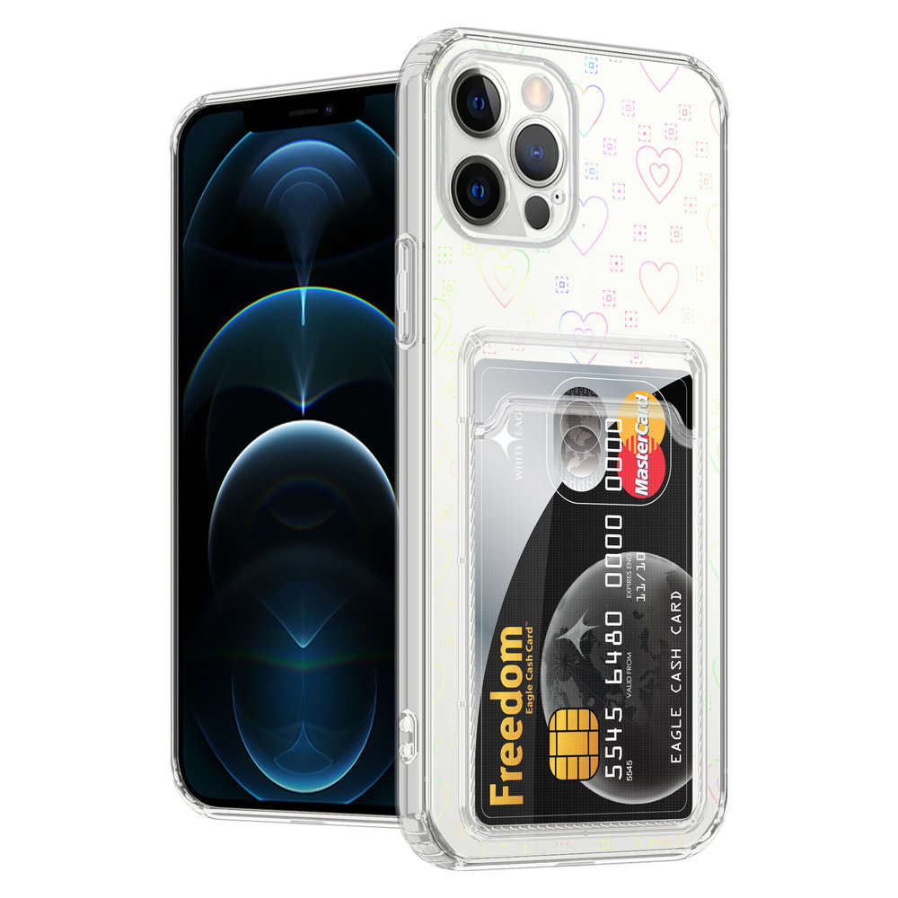ShieldCase ShieldCase Coque iPhone 12 Pro transparente avec porte cartes (coeurs) ShieldCase ShieldCase Coque iPhone 12 Pro transparente avec porte cartes (coeurs)