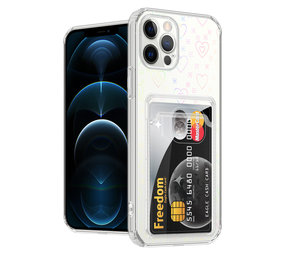 ShieldCase Coque iPhone 12 Pro transparente avec porte cartes (coeurs) ShieldCase Coque iPhone 12 Pro transparente avec porte cartes (coeurs)