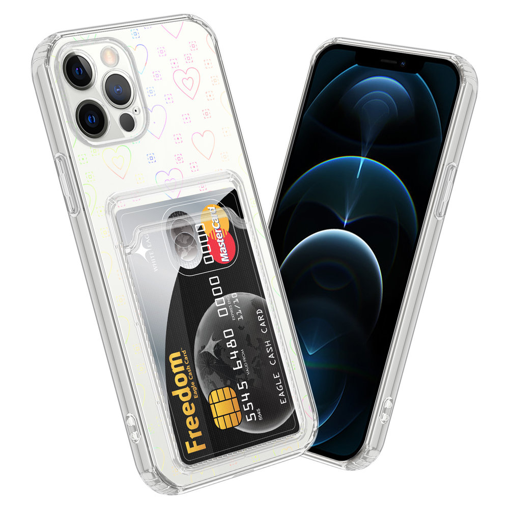 ShieldCase ShieldCase Coque iPhone 12 Pro transparente avec porte cartes (coeurs) ShieldCase ShieldCase Coque iPhone 12 Pro transparente avec porte cartes (coeurs)