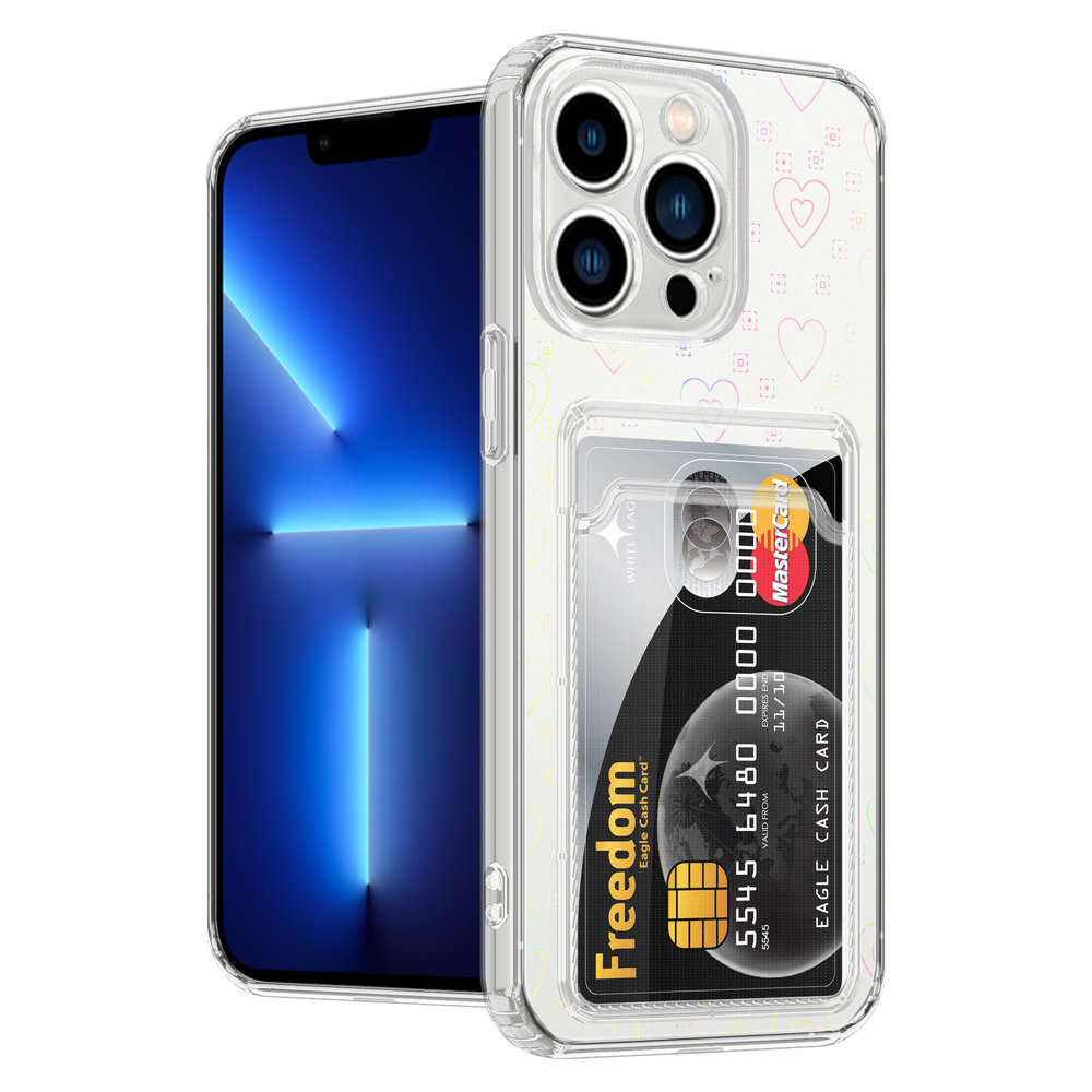 ShieldCase ShieldCase Coque iPhone 13 Pro Max transparente avec porte cartes (coeurs) ShieldCase ShieldCase Coque iPhone 13 Pro Max transparente avec porte cartes (coeurs)