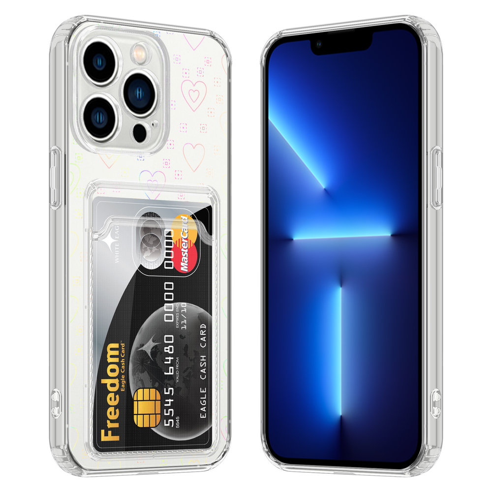 ShieldCase ShieldCase Coque iPhone 13 Pro Max transparente avec porte cartes (coeurs) ShieldCase ShieldCase Coque iPhone 13 Pro Max transparente avec porte cartes (coeurs)