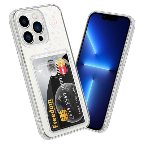 ShieldCase ShieldCase Coque iPhone 13 Pro Max transparente avec porte cartes (coeurs) ShieldCase ShieldCase Coque iPhone 13 Pro Max transparente avec porte cartes (coeurs)