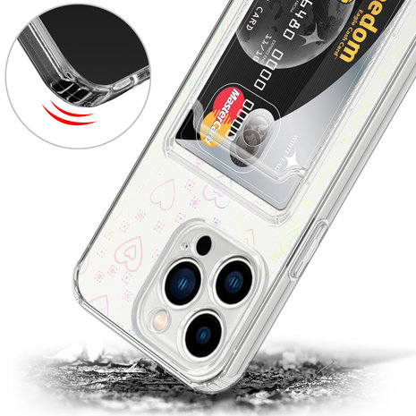 ShieldCase ShieldCase Coque iPhone 13 Pro Max transparente avec porte cartes (coeurs) ShieldCase ShieldCase Coque iPhone 13 Pro Max transparente avec porte cartes (coeurs)