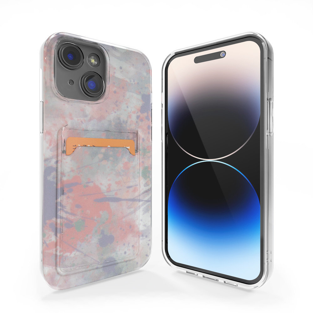ShieldCase ShieldCase Coque porte-cartes iPhone 13 (Pink Brush) ShieldCase ShieldCase Coque porte-cartes iPhone 13 (Pink Brush)