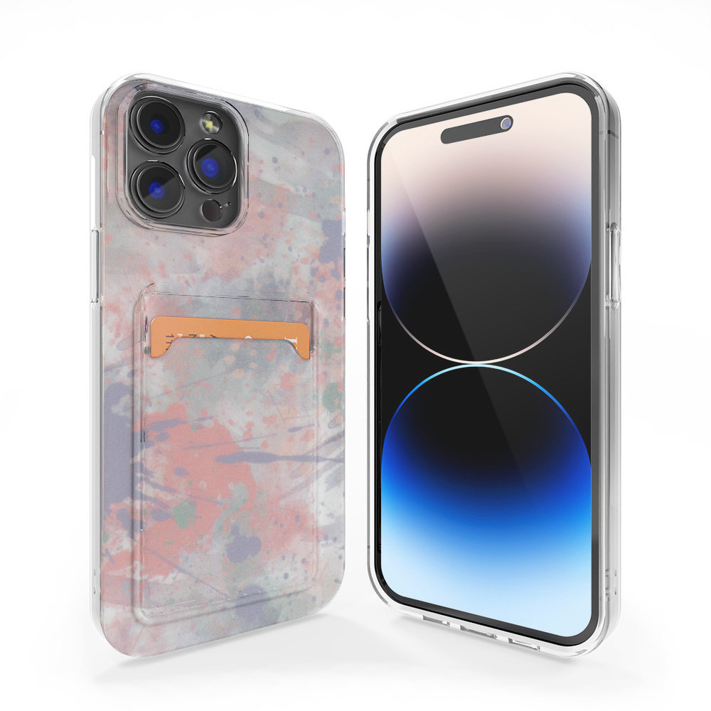 ShieldCase ShieldCase Coque porte-cartes iPhone 13 Pro Max (Pink Brush) ShieldCase ShieldCase Coque porte-cartes iPhone 13 Pro Max (Pink Brush)