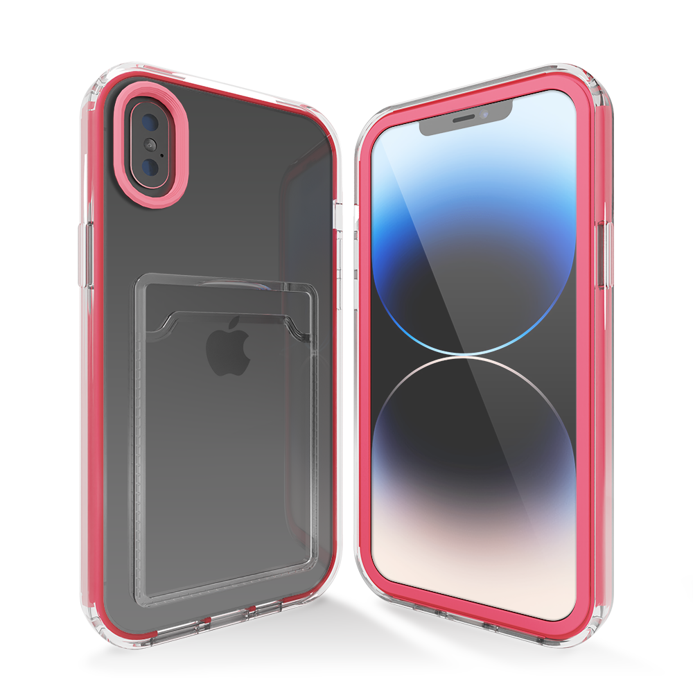 ShieldCase ShieldCase Coque bumper porte-cartes iPhone X/Xs (rose vif) ShieldCase ShieldCase Coque bumper porte-cartes iPhone X/Xs (rose vif)