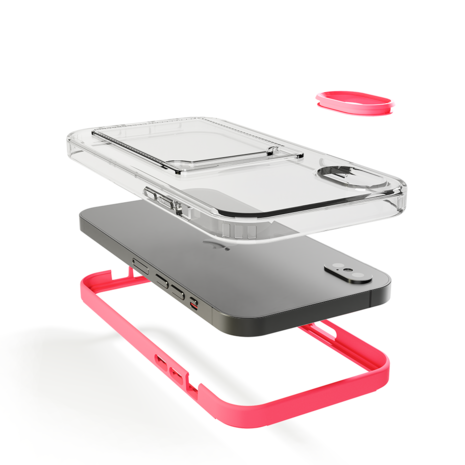 ShieldCase ShieldCase Coque bumper porte-cartes iPhone X/Xs (rose vif) ShieldCase ShieldCase Coque bumper porte-cartes iPhone X/Xs (rose vif)