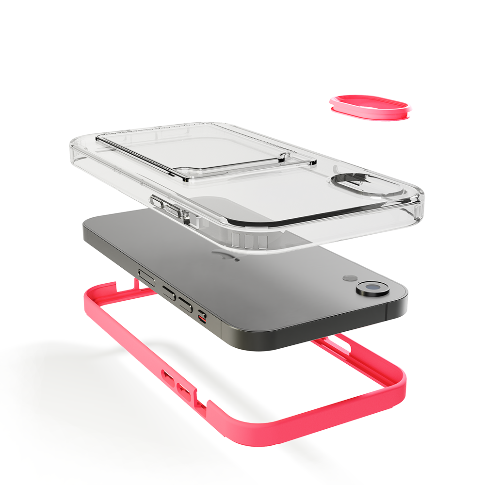ShieldCase ShieldCase Coque bumper porte-cartes iPhone Xr (rose vif) ShieldCase ShieldCase Coque bumper porte-cartes iPhone Xr (rose vif)