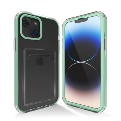 ShieldCase ShieldCase Coque bumper porte-cartes iPhone 13 Mini (turquoise) ShieldCase ShieldCase Coque bumper porte-cartes iPhone 13 Mini (turquoise)
