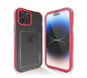 ShieldCase Coque bumper porte-cartes iPhone 13 Pro Max (rose vif)